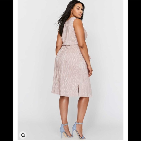 NWT,Rachel Roy Sleeveless Metallic Pleated,blush - Picture 5 of 12